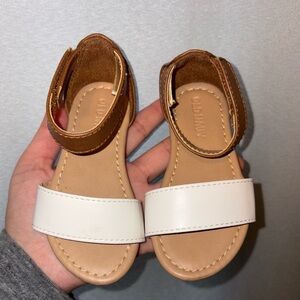 Brown and White Baby Sandals